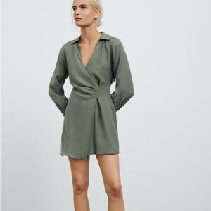 zara crossover dress with pockets